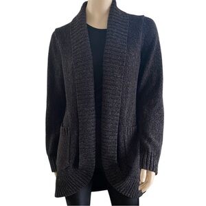 Roots Charcoal Open-Front Women's Shawl Cardigan